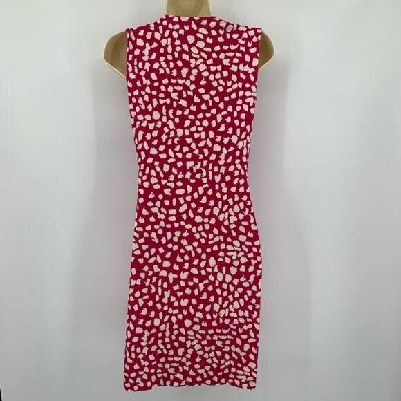 DVF Diane von Furstenberg Noe leopard leaves pink white dress silk scoop new 4 - Picture 3 of 6